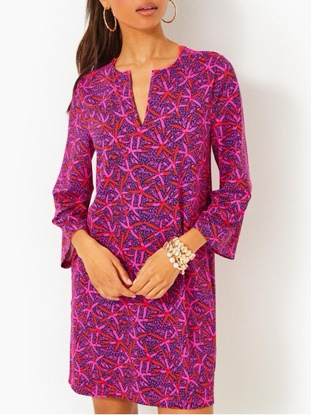 Lilly Pulitzer Vibrant Pink & Purple Printed Shift Dress
